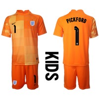 Dres Engleska Jordan Pickford #1 Golmanski Gostujuci za djecu SP 2022 Kratak Rukav (+ kratke hlače)